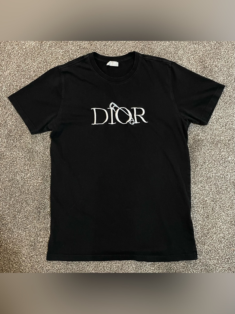Dior x Judy Blame Embroidered Safety Pin Logo Short-Sleeve Tee (Made in Italy)